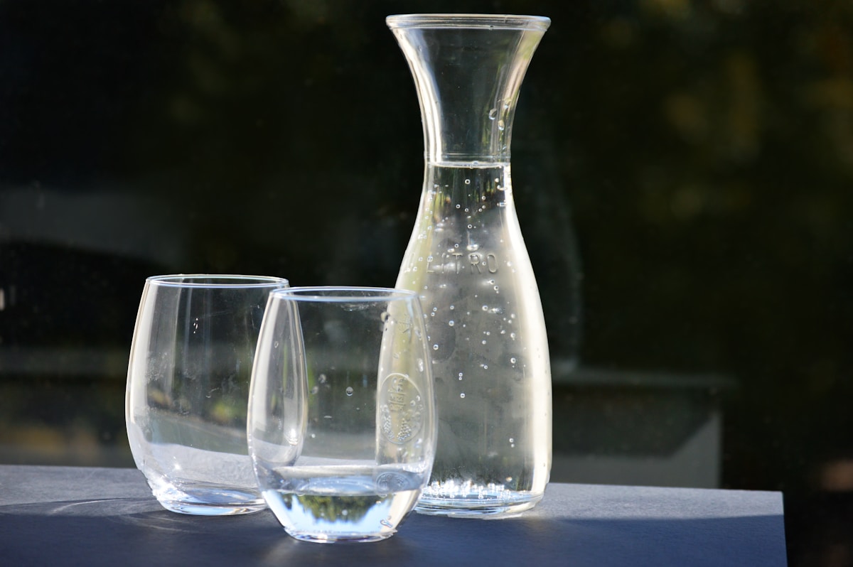 a couple of empty glasses