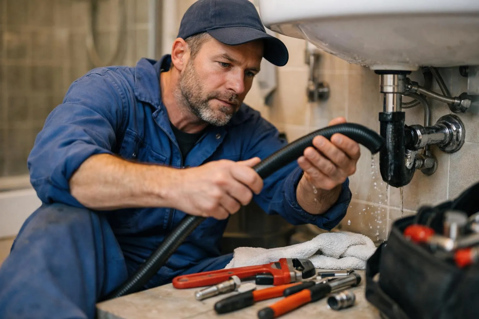 Plombier urgence 59100, intervention rapide d'un professionnel dans une salle de bain