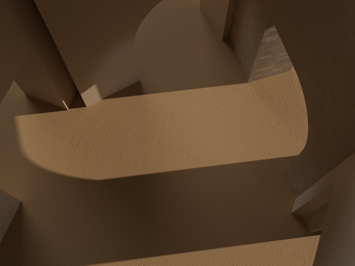 Formes géométriques abstraites en tons de brun.