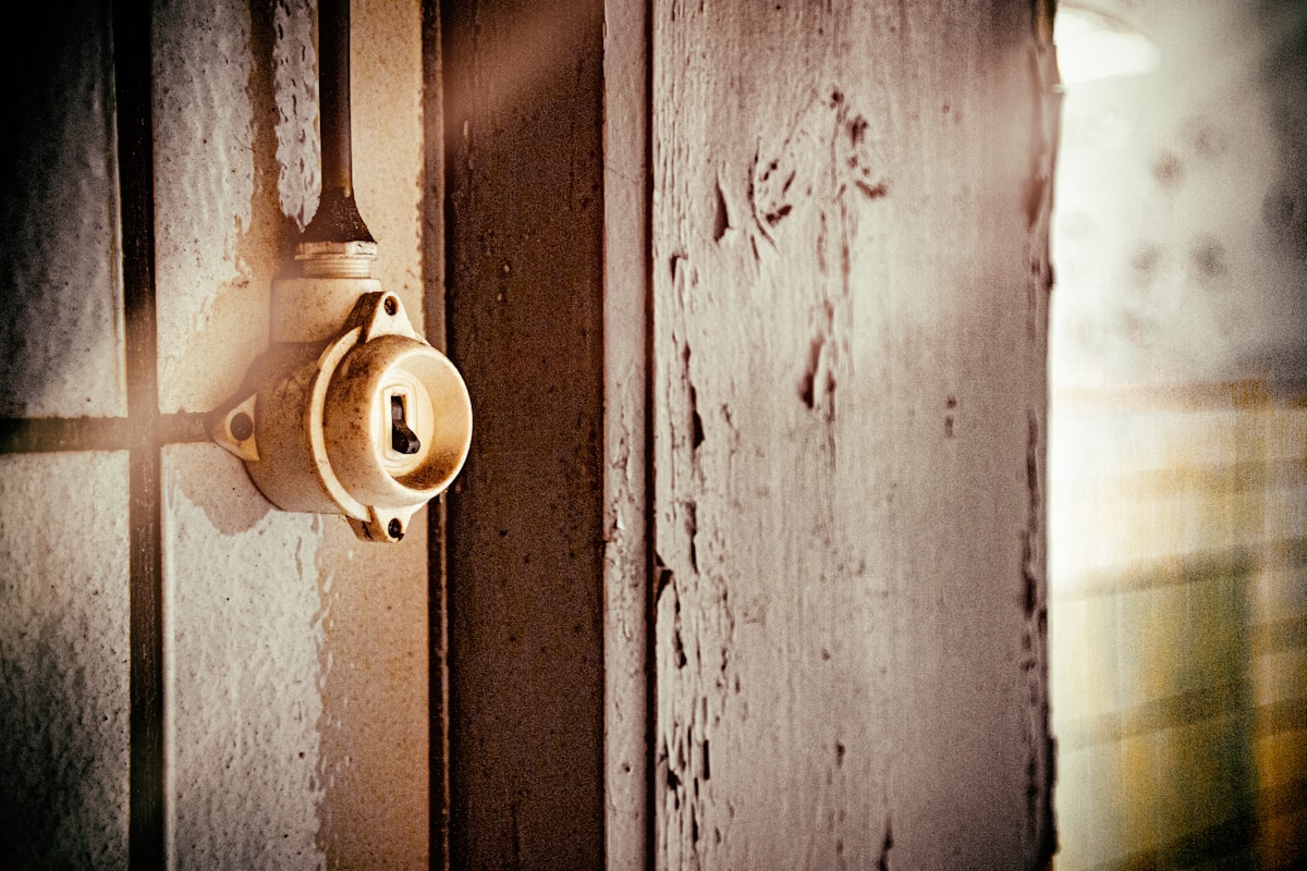 white wooden door with door lever